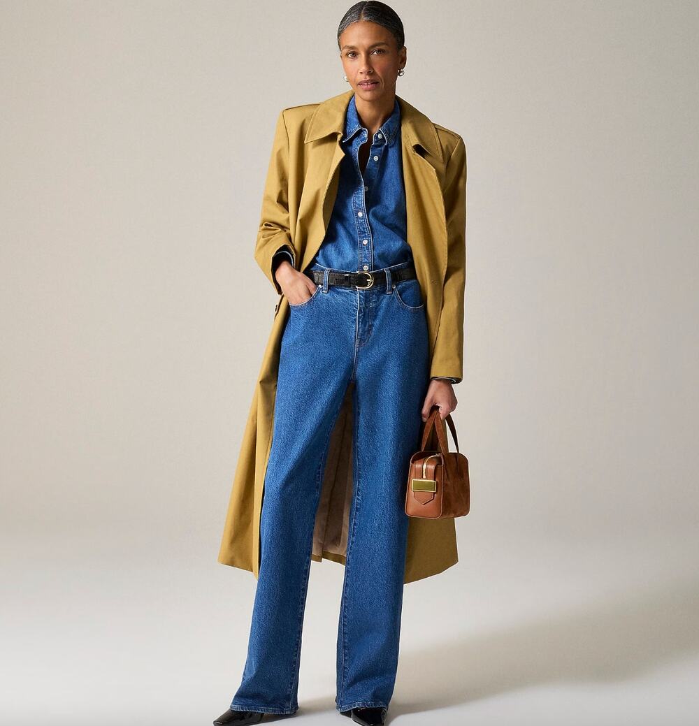 J.Crew Lower Rise Full Length Slim Wide Jean Elaine Wash Semi Stretch US 26 NWT